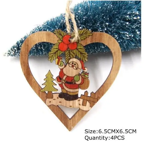 8 шт. Рождественская звезда Деревянные Подвески Украшения для рождественской