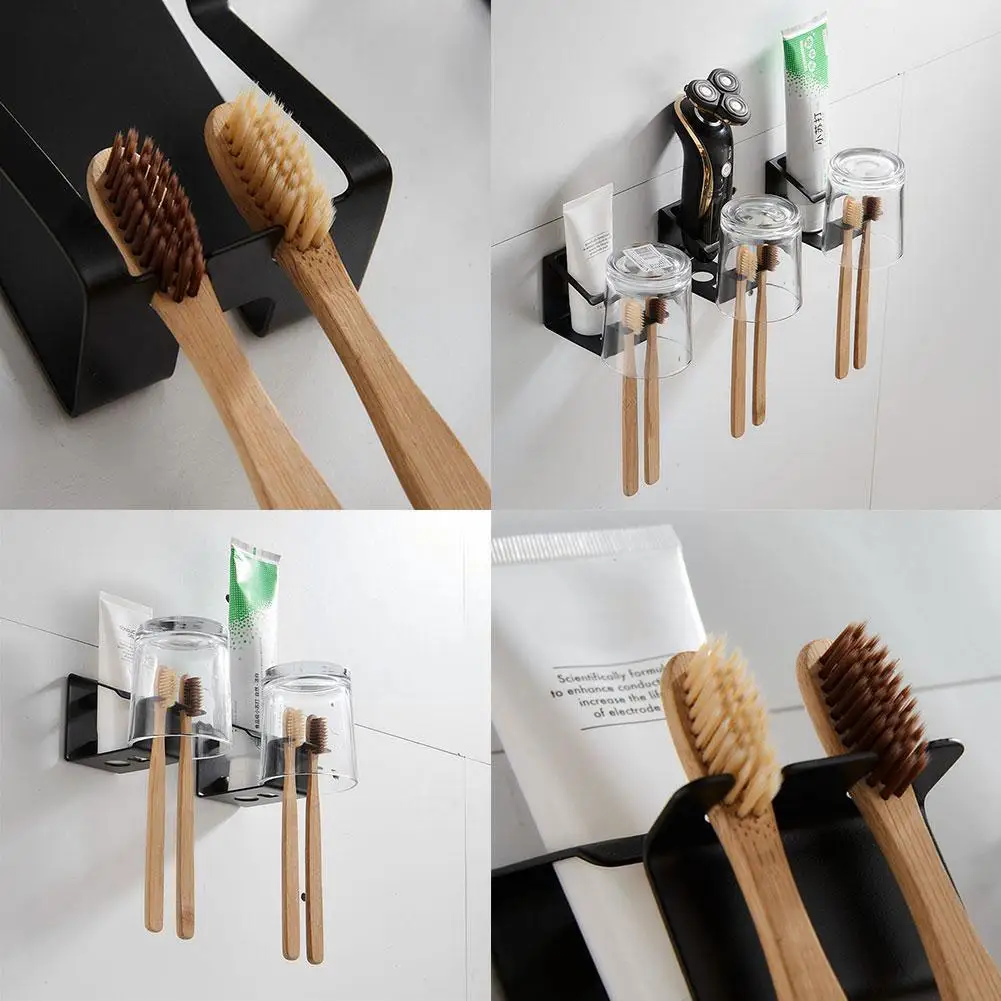 Steel Wall Mount Toothbrush Holder Toothpaste And Bathroom Tooth Organizer Box Cup Brush Accessories B8r6 | Дом и сад
