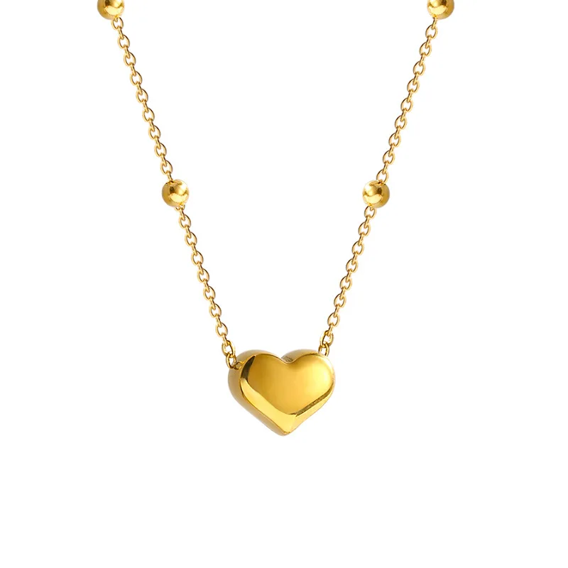 

European and American Forest Small Love Clavicle Chain Female Light Luxury Niche Design Pendant Net Red Titanium Steel Necklace