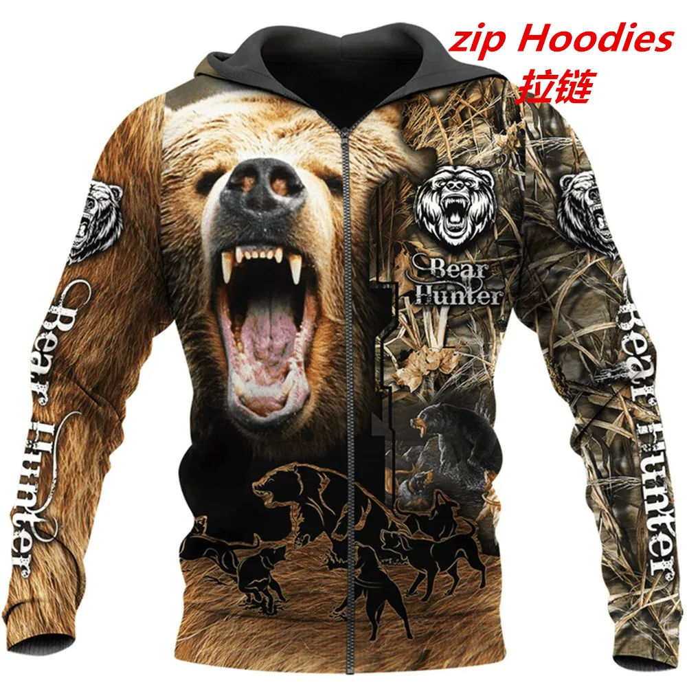 

Bear Hunting Camo 3D Printed Hoodies for men and women Harajuku Fashion Hooded Sweatshirt Autumn Hoody Casual Hoodies top 3363