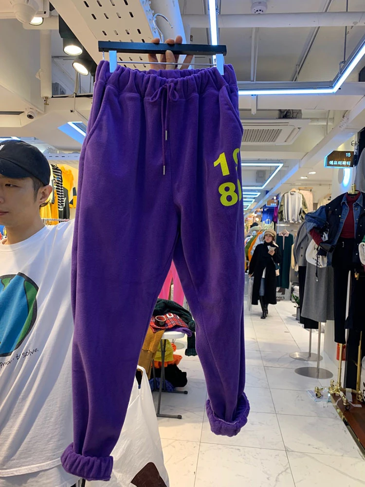 

2021 New spring autumn Fashion Drawstring Harem Pants Candy Color All-match Elastic Waist Sweatpants KZ775