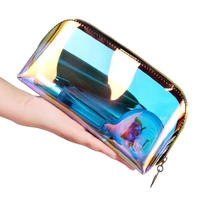 woemn transparent laser glitter cosmetic bag fashion travel make up organizer zipper toiletry kit makeup case beauty wash kit