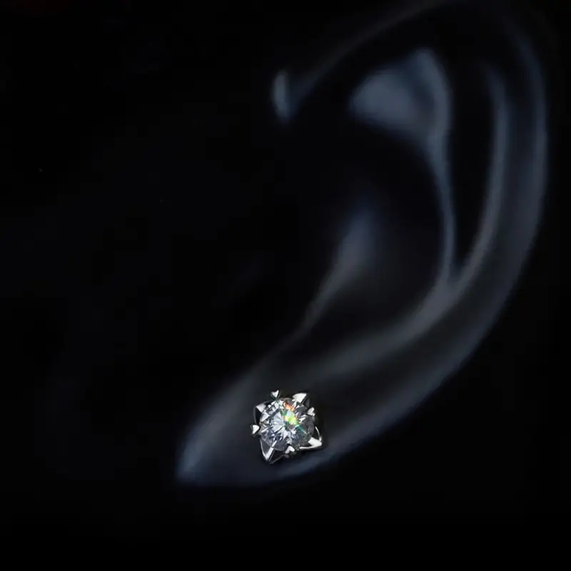 

Jazaz Fine Real 0.6 Carat Round Moissanite 100% 925 Sterling Silver Stud Earrings For Women Sparkling Wedding Wholesale B01368