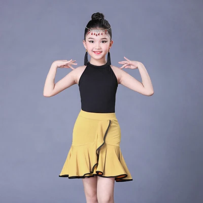 

2022 Latin Dance Dress Girls Practice Clothing Children Rumba Cha Cha Samba Tango Performance Wear Kids