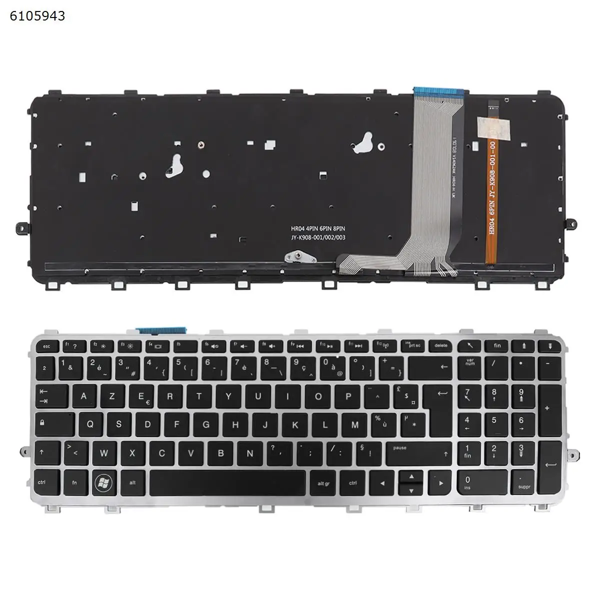 

Клавиатура для ноутбука HP ENVY 15-J 15-J000, 15t-j000, 15t-j100, 15z-j000, 15z-j100, с серебристой рамкой и подсветкой