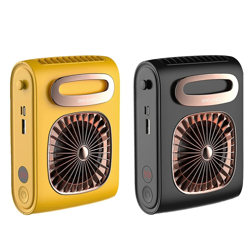 

Подвесной шейный вентилятор на талию, 6000 мАч, USB-перезаряжаемый персональный мини-вентилятор с остаточным дисплеем мощности и внешним аккум...