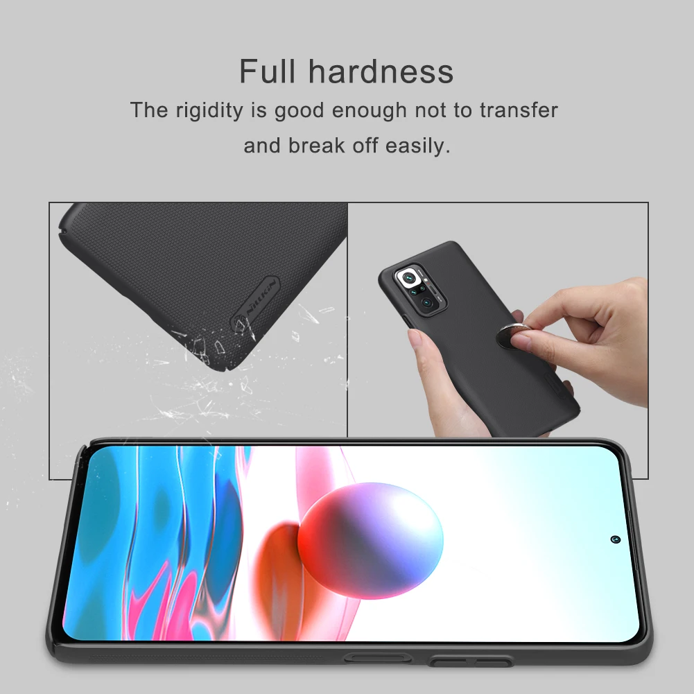 Чехол для xiaomi redmi note 10 pro NILLKIN суперматовый чехол-накладка чехол с бесплатным