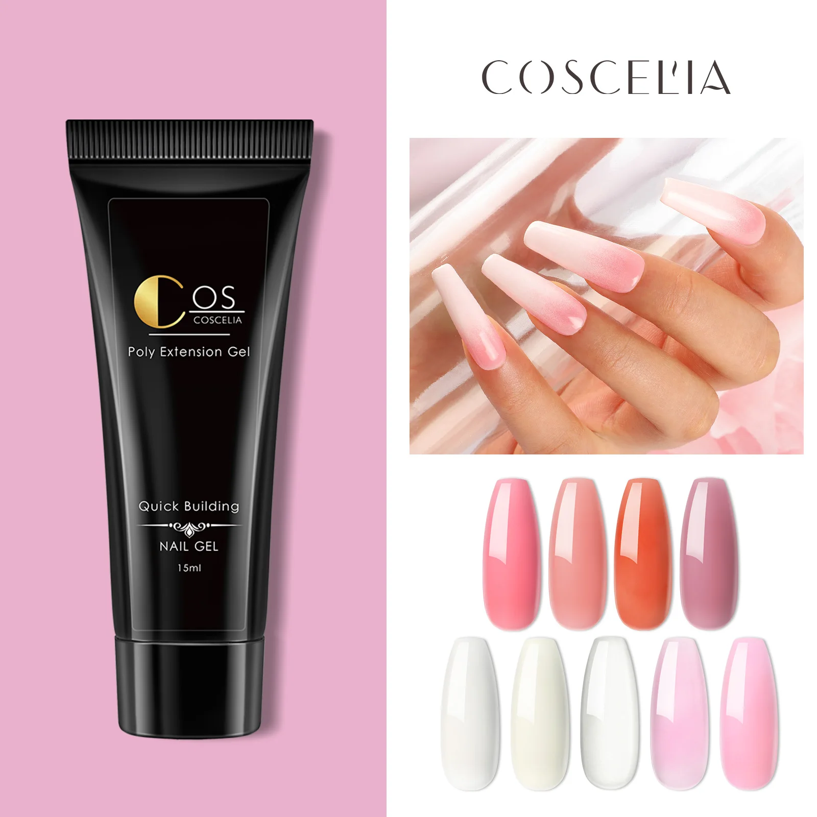 COSCELIA Профессиональный поли набор гелей для ногтей лак комплект арт дизайнерские