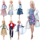 8 новых стилей, мягкое меховое платье с рукавом Барби, зимняя теплая повседневная одежда, одежда для русского творчества, день рождения, для девочек, детские игрушки, подарки