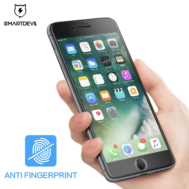 SmartDevil матовое закаленное стекло для iPhone 7 8 Plus полное покрытие Защитная пленка экрана 3D изогнутая 9H жесткая