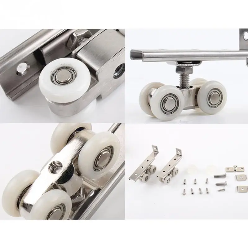 

Stainless Steel Small 4 Wheel Sliding Door Hanging Wheel Set Safety Roller Furniture Wheel Hardware Safety Protection