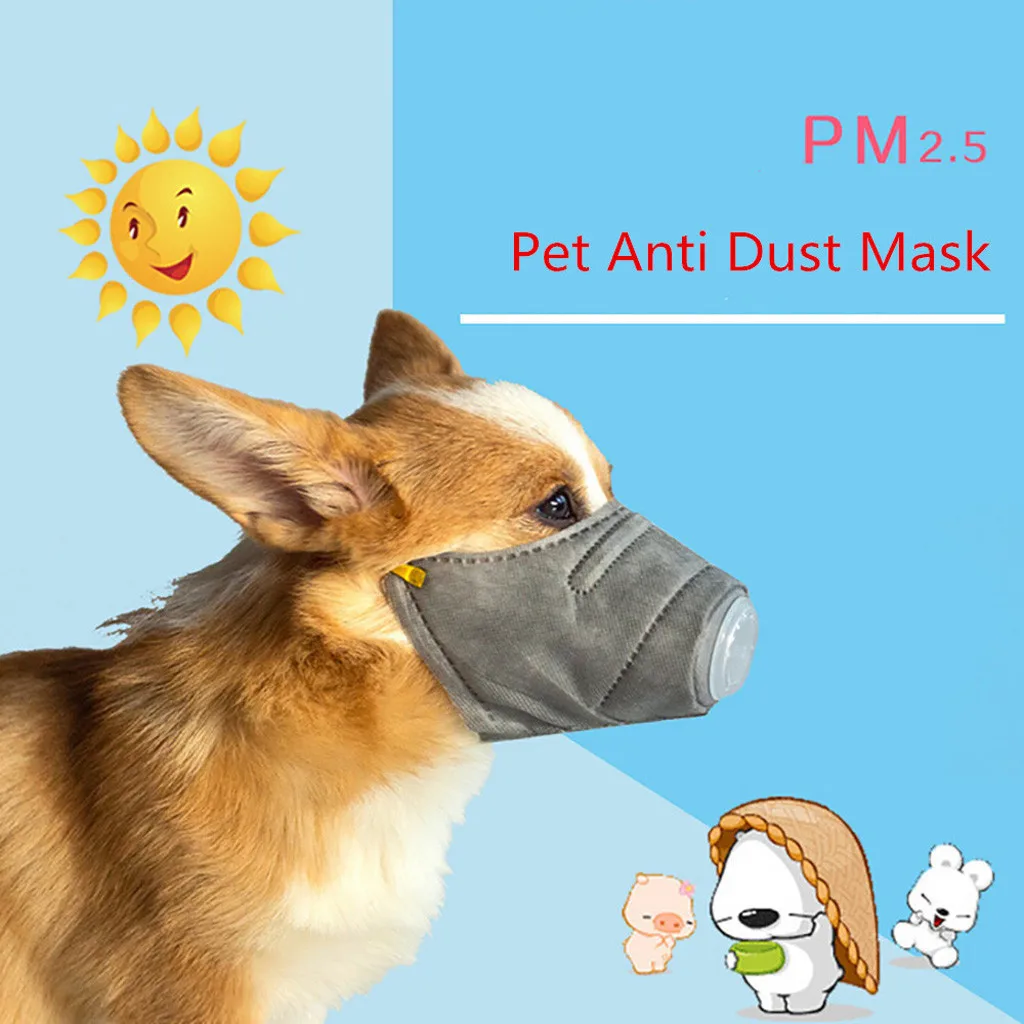 

2020 Dog Soft Face Cotton Mouth Mask Pet Respiratory PM2.5 Filter Anti-fog Haze Masks For Dogs Anti Dust Gas Pollution D