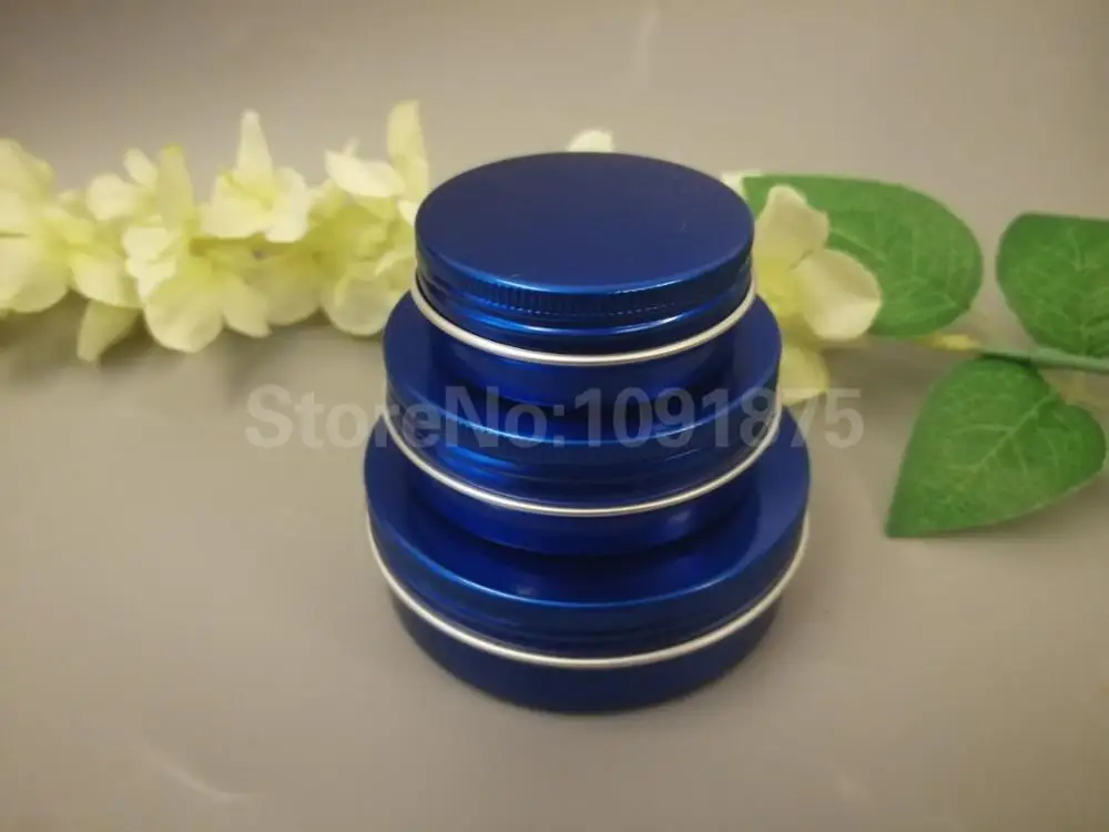 

50pcs/lot 30g blue color aluminum tins, 1 oz metal tin, 30ml aluminum jars for cosmetics, candle, cream, mask, bath salt