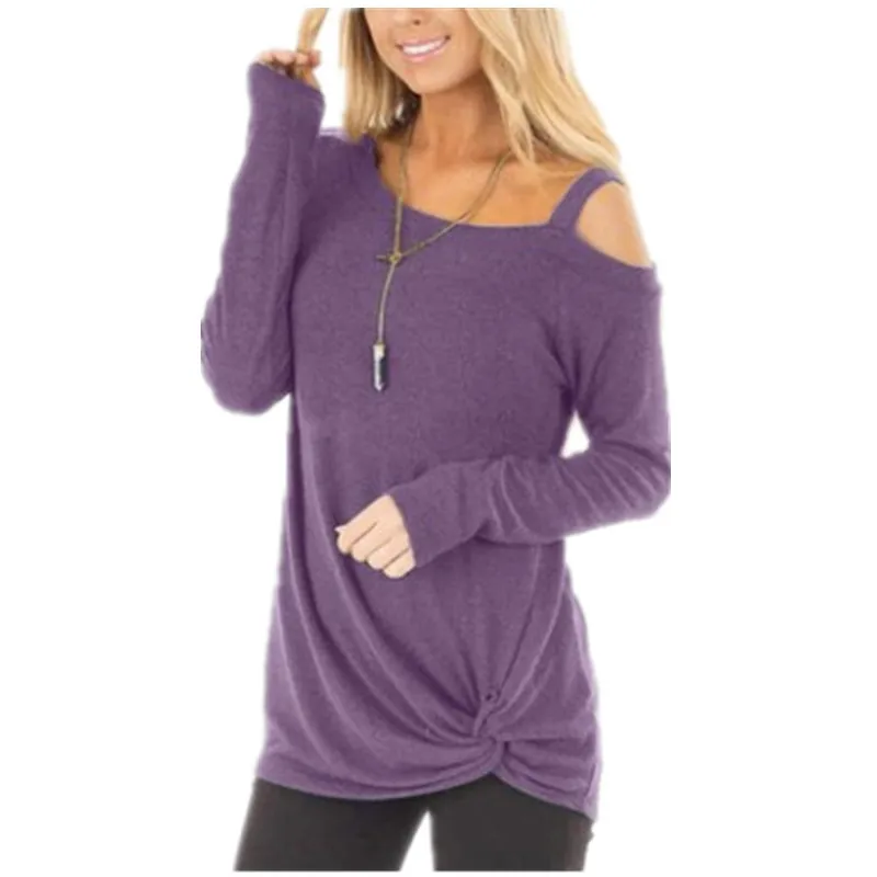 

2020 girls style autumn sexy solid slash basic neck woman t-shirt sheath slim fashion female much color long sleeve t-shirt