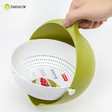 Двойная корзина для слива, миска для мытья риса, ситечко для кухонной раковины, лапша, овощи, фрукты, кухонный гаджет, дуршлаг, дуршлаг