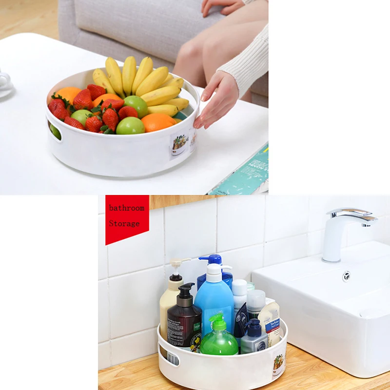 

Multi-fonction Non-Skid 360 Degree Rotating Storage Tray Container Organizer For Home Kitchen Cosmetics Spice Jar Food Snack