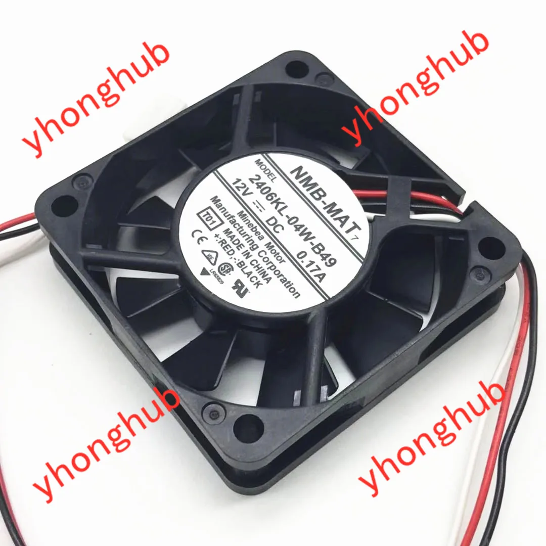 NMB MAT 2406KL 04W B49 T01 DC 12V 0.17A 60x60x15 мм 3 провода Сервер вентилятор охлаждения|square fan|server fandc