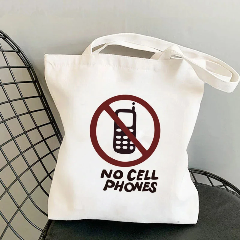 

2021 Shopper No Cell Phones Gilmore Girls Printed Tote Bag women Harajuku shopper handbag Shoulder shopping bag Lady Canvas Bag