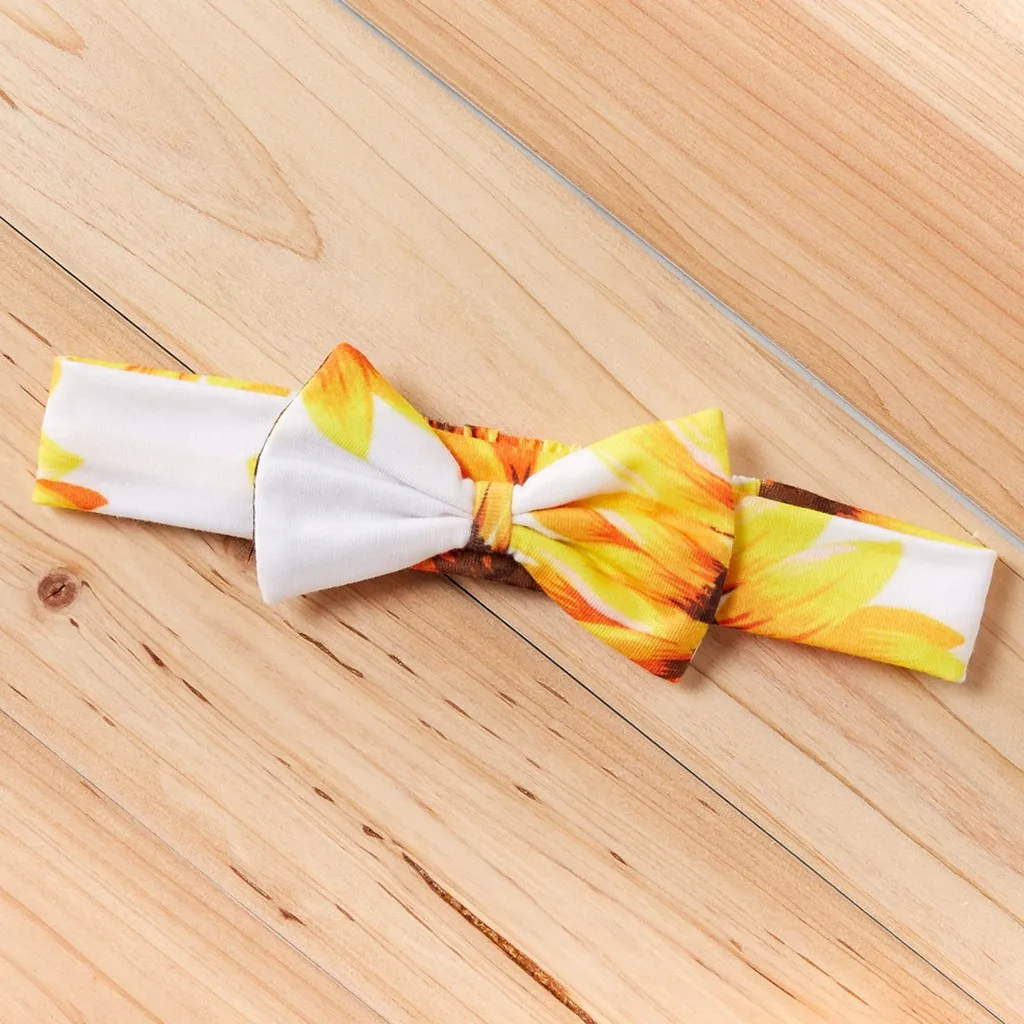 

Baby Girl Jumpsuits Toddler Baby Girls Short Sleeve Overall Sunflower Printed Romper Headbands Outfit Jumpsuit