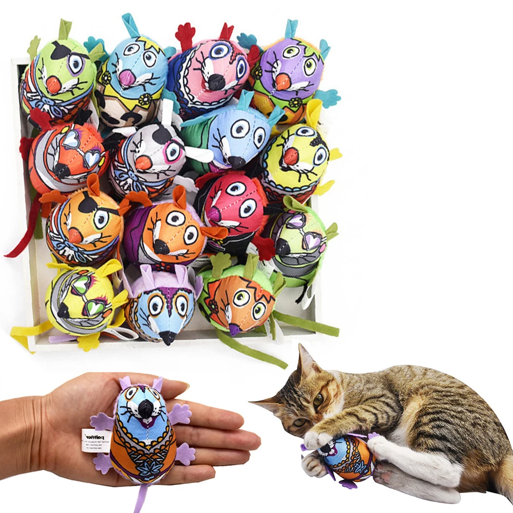 

Fun Plush Mouse Bite Resistant Pet Toy Sound Bells Catnip Mice Cats Interactive Mouse Toy Kitten Teeth Grinding Scratch Toy