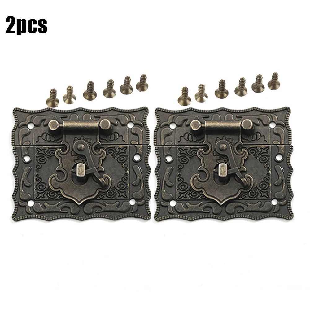 

S/M/L Latch Clasp Vintage Emboss Jewelry Box Clasp Hasp Latch Wooden Case Wine Chest Lock Door Hardware