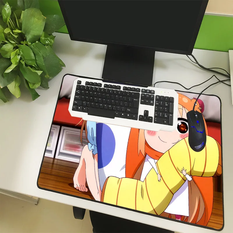 XGZ мультфильм большой черный размер коврик для мыши с блокировкой сбоку милые