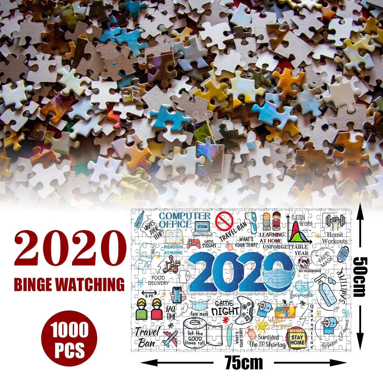 

Jigsaw Puzzle 1000 Pieces 75*50cm Assembling Picture Puzzle For Adults Children Educational Gift Interactive Games Toys#FS