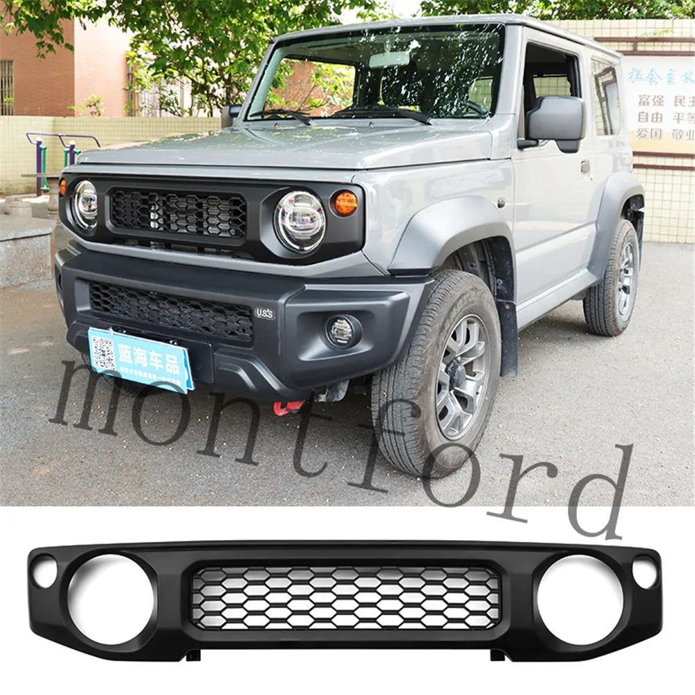 

Передний гоночный гриль светодиодный ными лампами для Suzuki Jimny JB64 JB74W 2019 2020, автомобильная решетка радиатора, сетка, Черная решетка радиатора,...