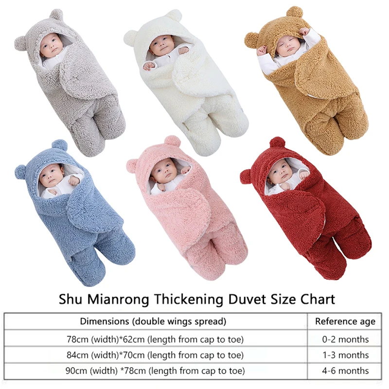 

0-12 Months Autumn Baby Sleeping Bag Envelope For Newborn Baby Winter Swaddle Blanket Wrap Cute Sleeping Bags Solid Baby Bedding