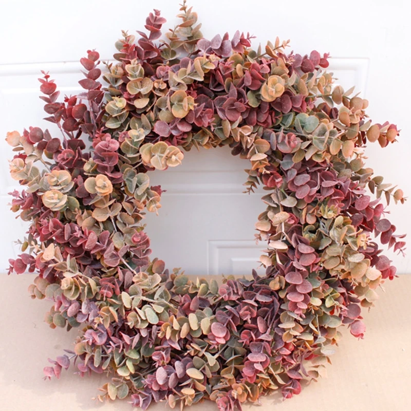 

Large Size 22inch Eucalyptus Front Door Wreath Handcrafted Wreath for Front Door Outdoor Home Wall Party Wedding Decor