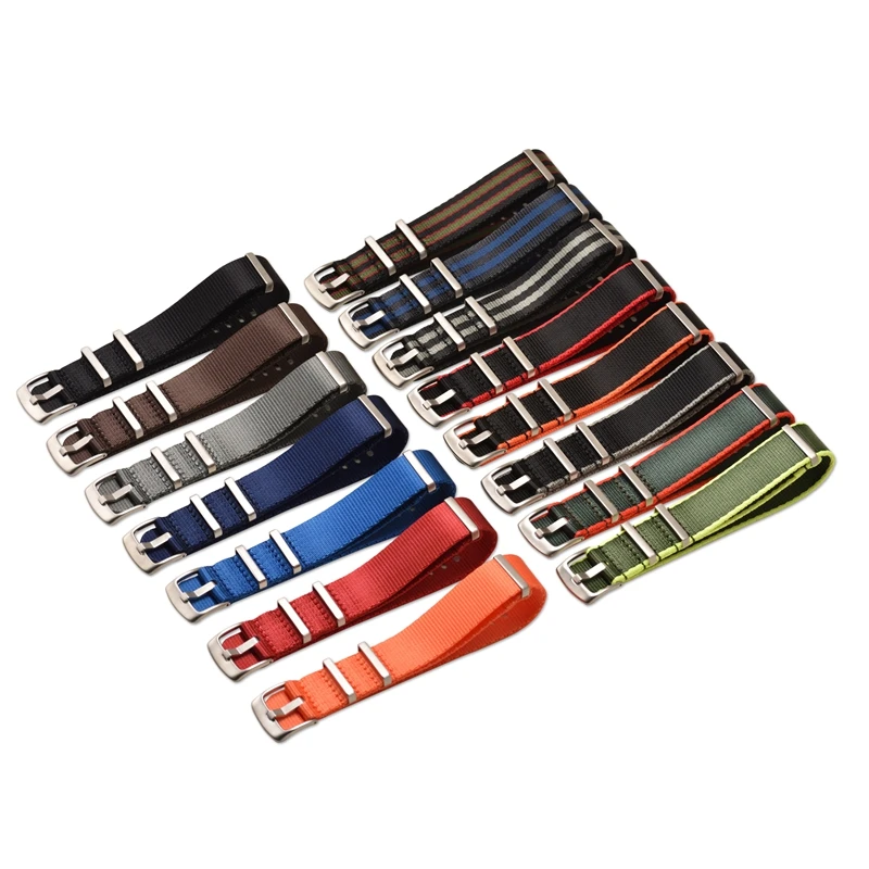 Zulu Canvas Nylon Watchband 20mm 22mm Ring Buckle Nato Men Sport Sweatproof Replacement Bracelet Watch Band Strap