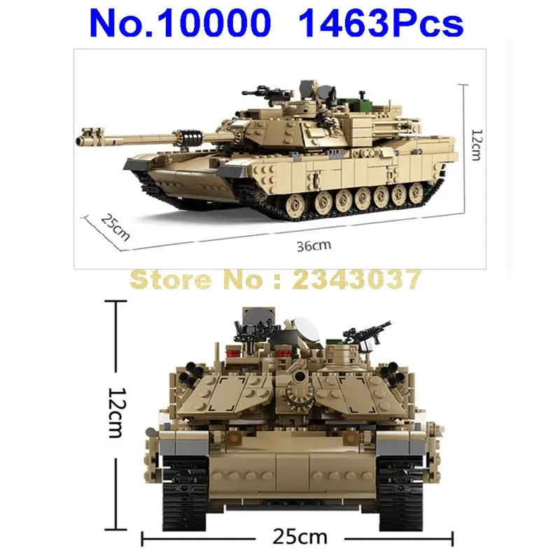 10000 1463 шт. 2 в 1 Военный танк 1:28 Abrams M1a2 гусеничный автомобиль 5 строительный блок