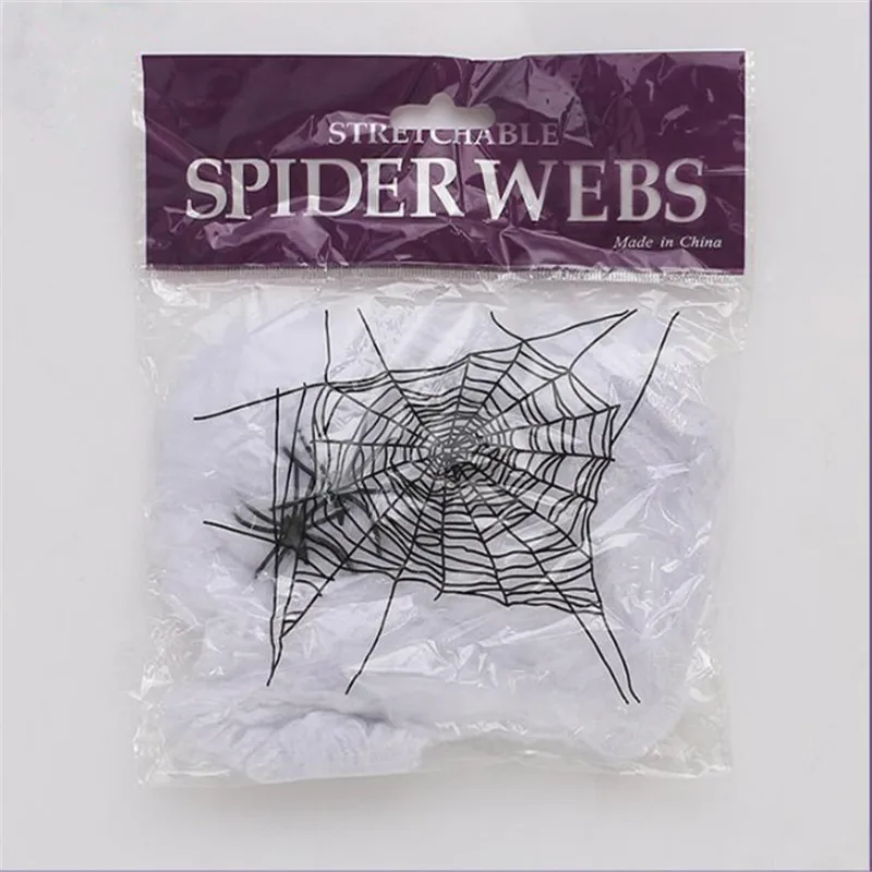 

20g/pack Spider Cotton Halloween Decoration Bar Haunted House Spider Web Halloween Party Supplies Simulation Spider Silk Props