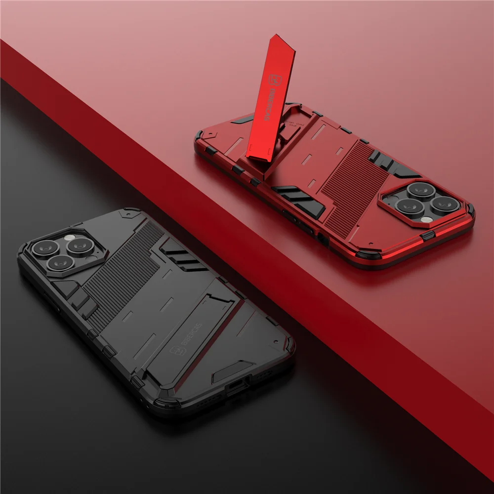 

Case For iPhone 13 12 11 Pro Max Shockproof Armor Case For iPhone 13mini Robot Holder Stand Phone Back Cover Cover Coque Funda