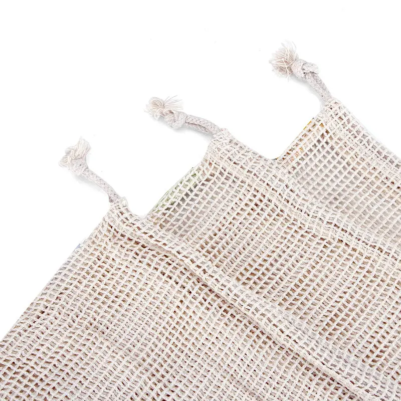 Reusable Mesh Produce Bags 100% Organic Cotton Vegetable Eco-friendly Bio-degradable Washable | Дом и сад