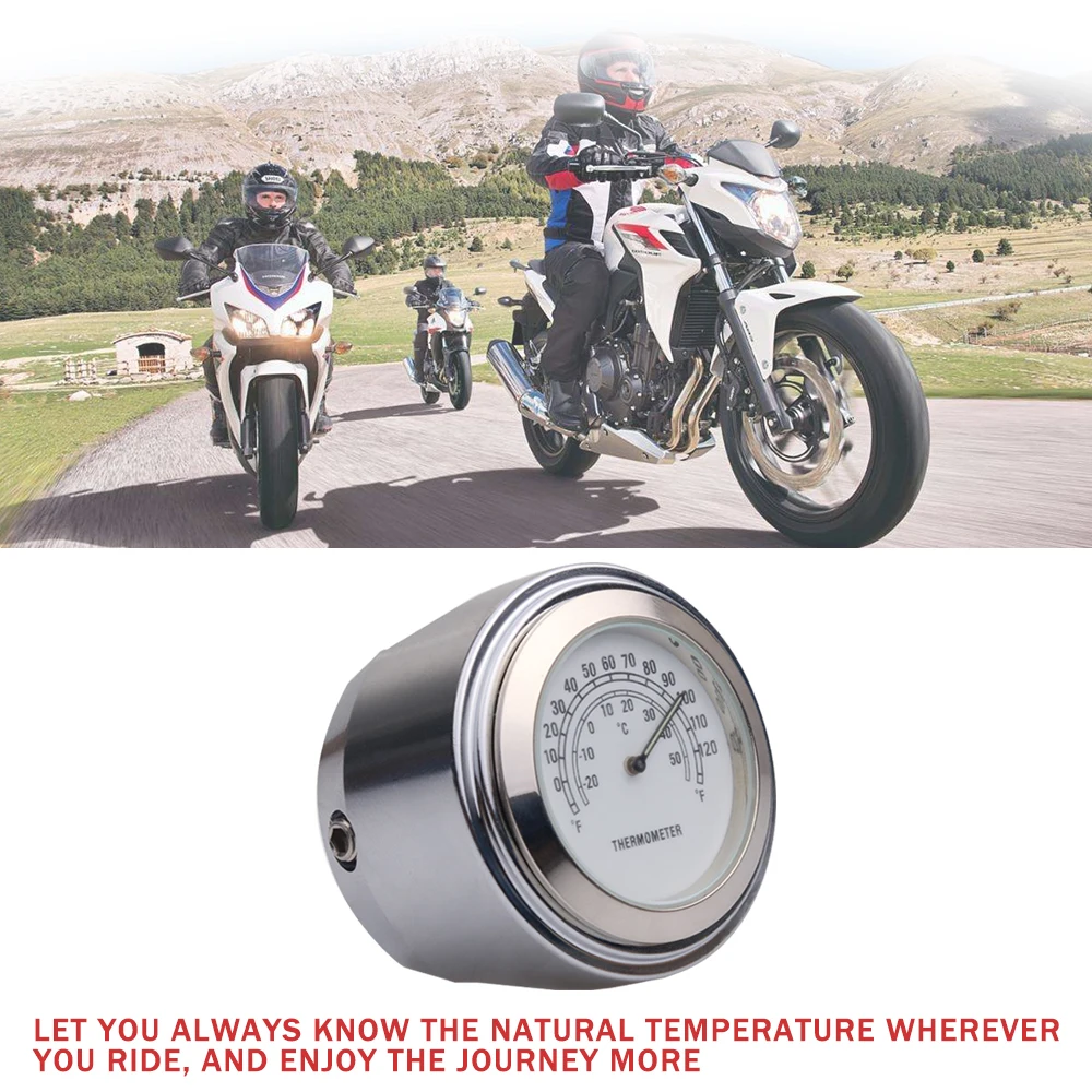 Алюминиевый руль для мотоцикла водонепроницаемый термометр с черным