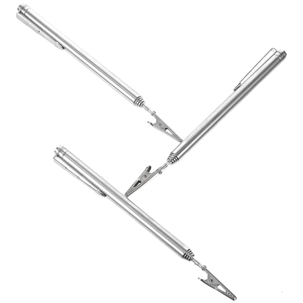 

3Pcs Telescoping Alligator Clips Practical Wire Alligator Clamp with Pen Clip