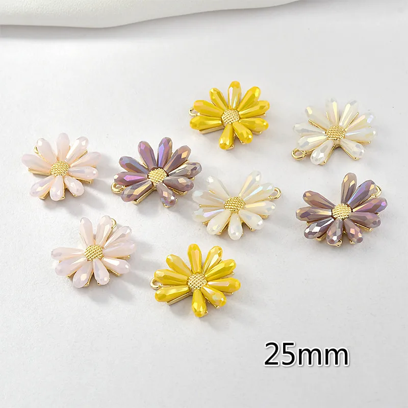 Высокая текстура ромашка кристалл цветок кулон тайянхуа Серебряные Иглы уха