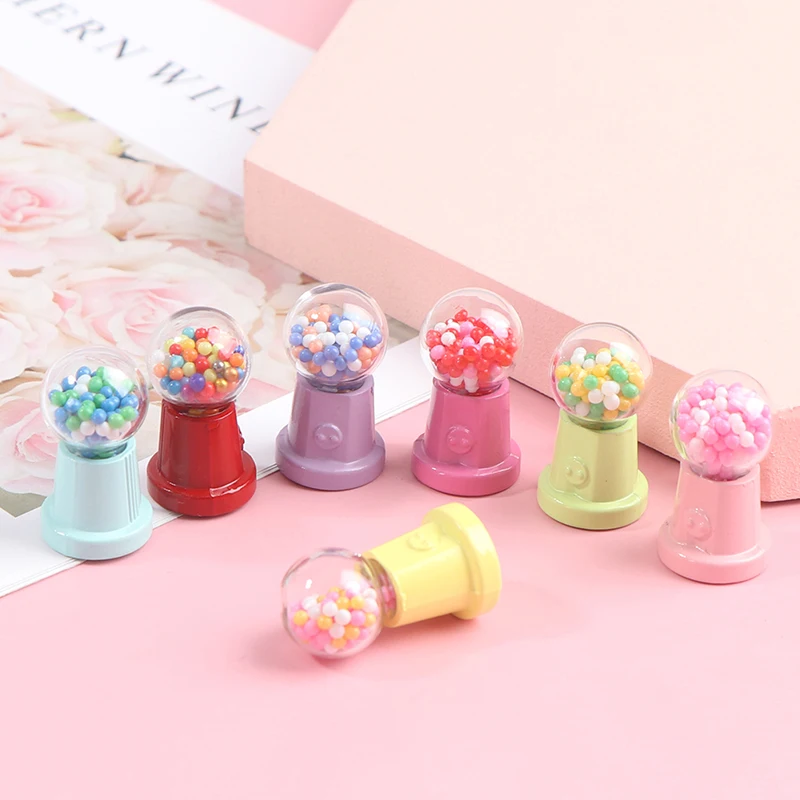 

Miniature Food Dessert Sugar Mini Lollipops With Case Holder Candy Machine For Doll House 1/12 Kitchen Furniture Toys