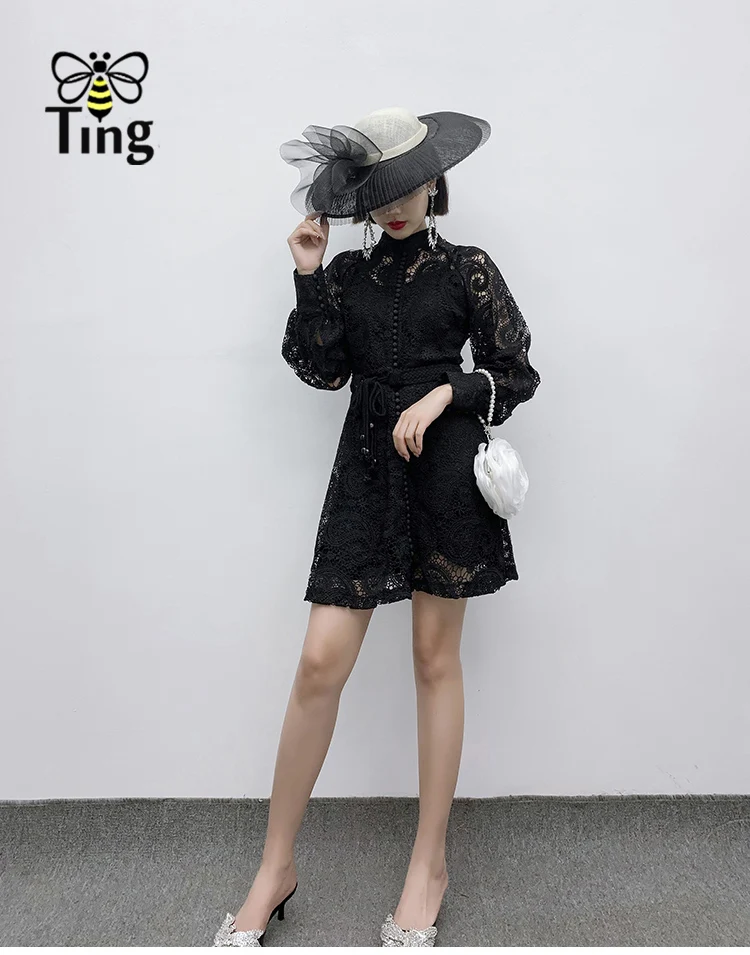 Tingfly, подиум, дизайнерское, кружевное, миди, длинное платье, однобортное, на пуговицах, с вырезом, длинное, кружевное платье, Vestidos, Платья для вечеринок+ пояса