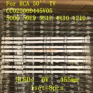 Светодиодная лента для подсветки, 5 ламп для телевизора RCA 50 дюймов, CC02500D445V05 500C 50E9 5S1P 4X10, 1210 дюйма, , NAVITECH LE-8815A 6 в светодиодный