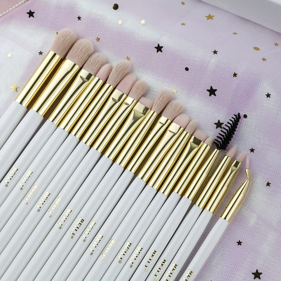 Набор кистей для макияжа BEILI Профессиональные кисти белого лица розовые