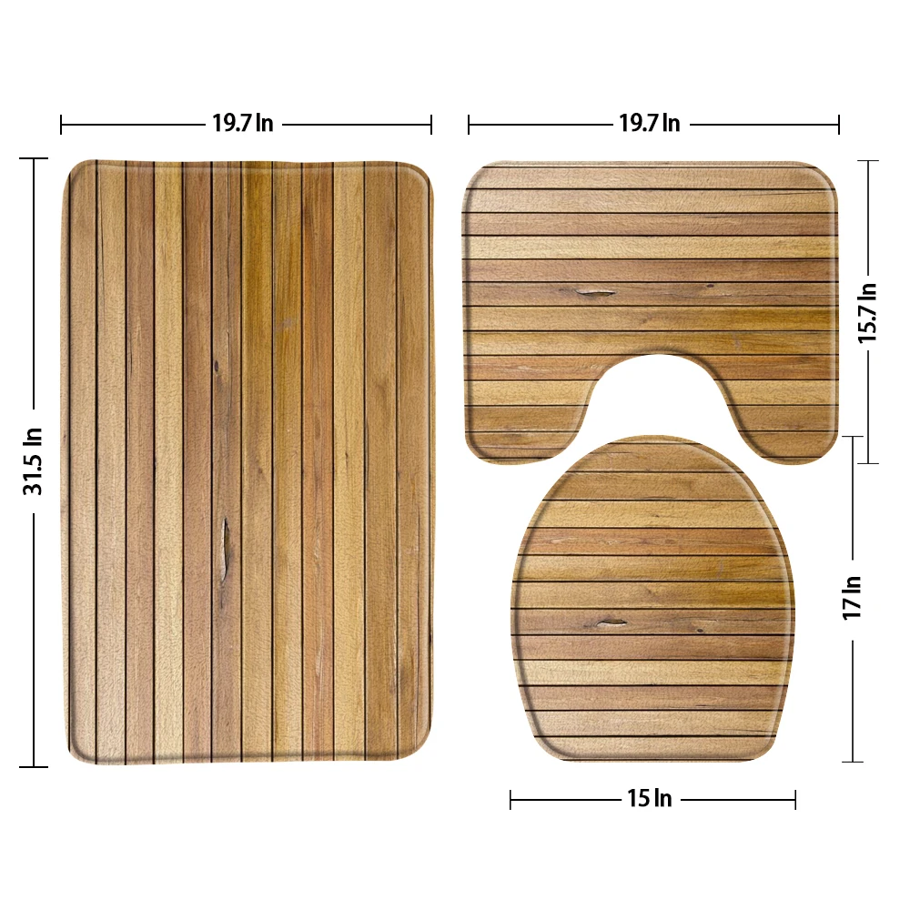 Черно-белый коврик для ванной с узором зебры нескользящий набор из трех