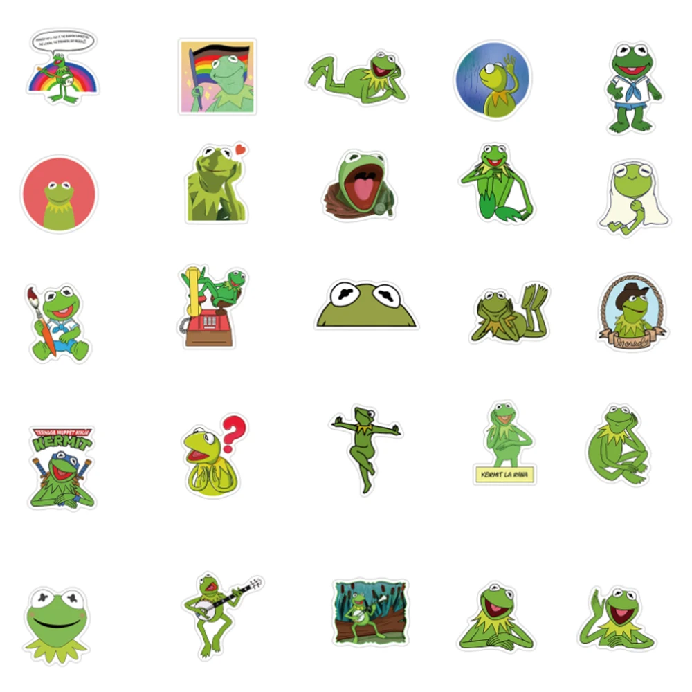 103050pcs kermit the frog stickers diy waterproof skateboard luggage laptop suitcase phone bicycle car funny toy kid stickers free global shipping
