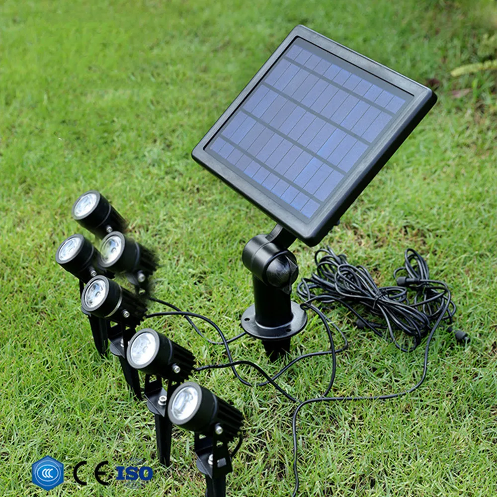 

One For Six Solar LED Lights Outdoor Waterproof Light Gardening Underground Spotlight 8.5 Meters Long Lawn Lighting Colorful