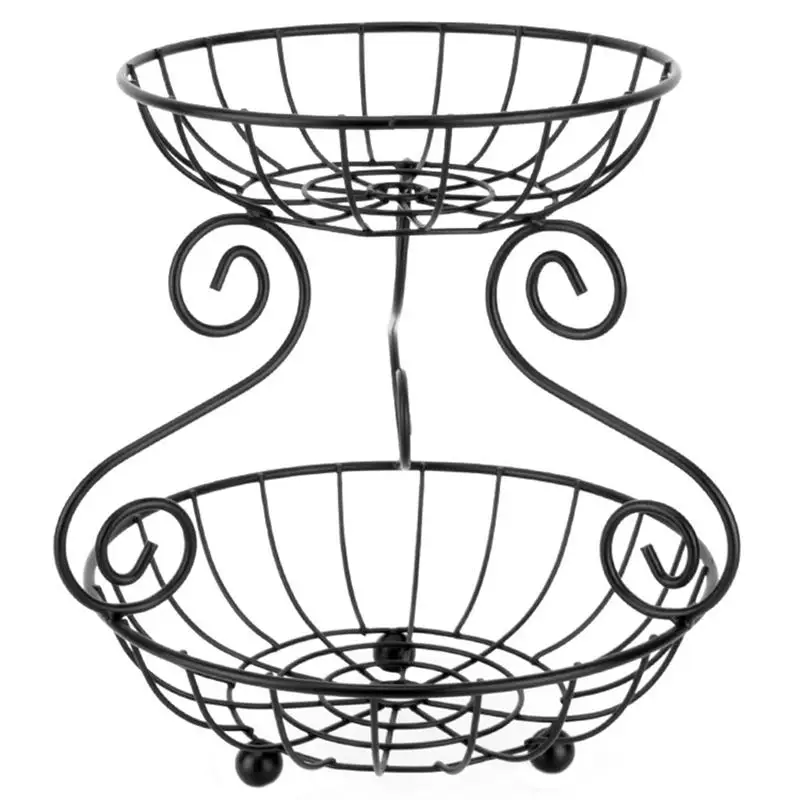 

Железный художественная корзина двойные слои фрукты хранилище корзина для фруктов держатель с фруктами