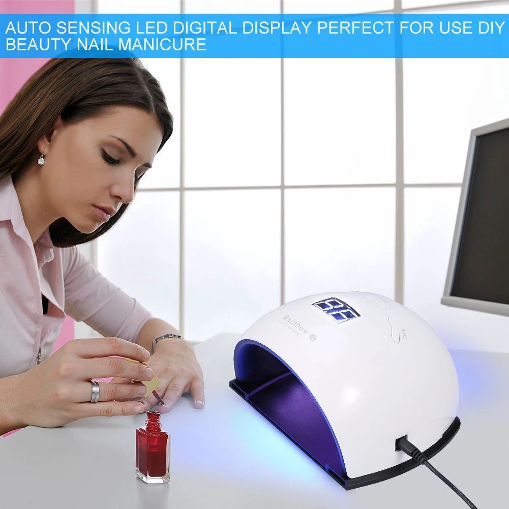 48W UV LED Lamp Nail Dryer For Hand Foot Gel Polish Curing Drying Fingernail Toenail Led Manicure Art Tool | Красота и здоровье
