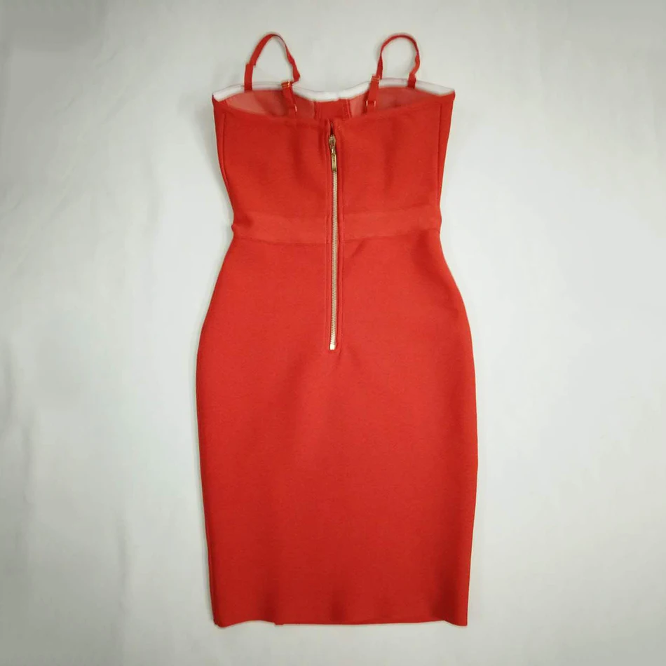 Женское вечернее платье без рукавов Красное Облегающее Платье-спагетти с