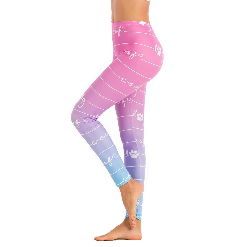 Самых лучших брендов женские модные леггинсы линия градиентная цветная печать