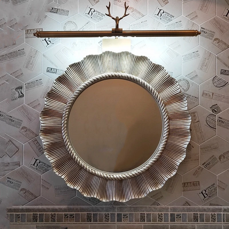 

European Style Classic Bathroom Mirror Wall Decor Living Room Ornaments